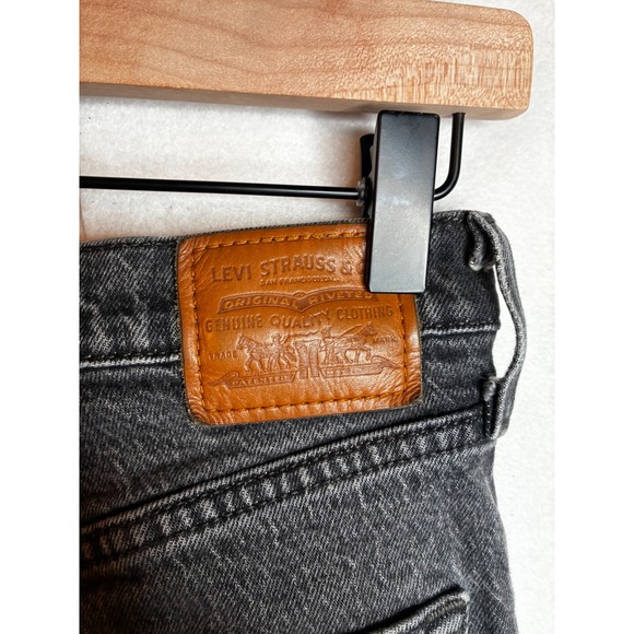 Levis Premium Ribcage Straight Jeans Washed Black High Rise Button Fly 26x30 - Picture 4 of 14